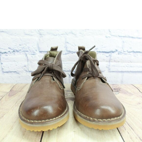 LL Bean Stonington Brown Leather Lace Up Chukka Ankle Desert Boots Size 7.5 M - Picture 4 of 9